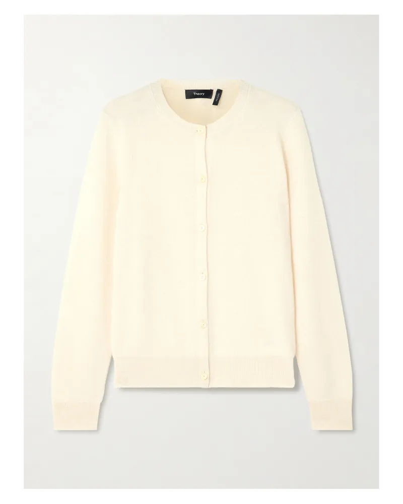 Theory Brushed Cashmere Cardigan - Neutrals Neutrals