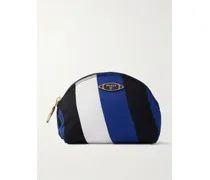 Yummy Kosmetiktasche Aus Bedrucktem Twill Mit Streifen - Blau