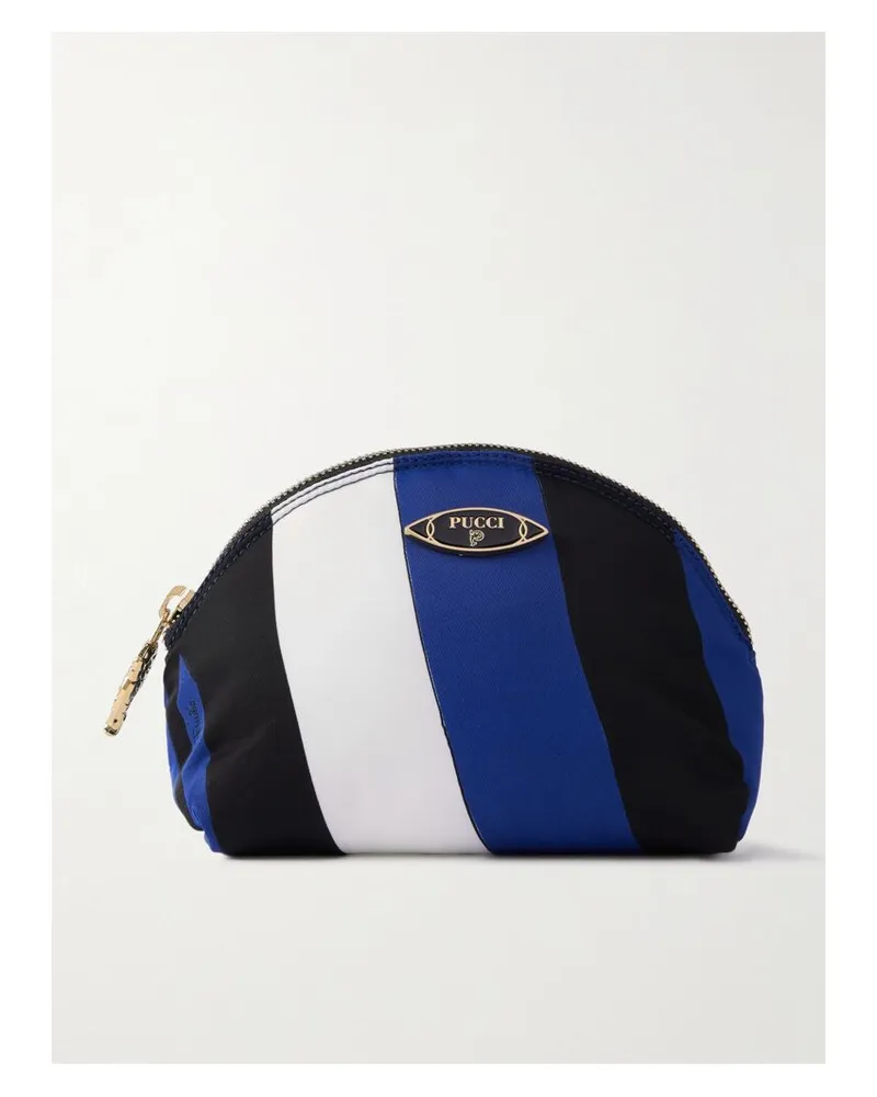 Emilio Pucci Yummy Kosmetiktasche Aus Bedrucktem Twill Mit Streifen - Blau Blau