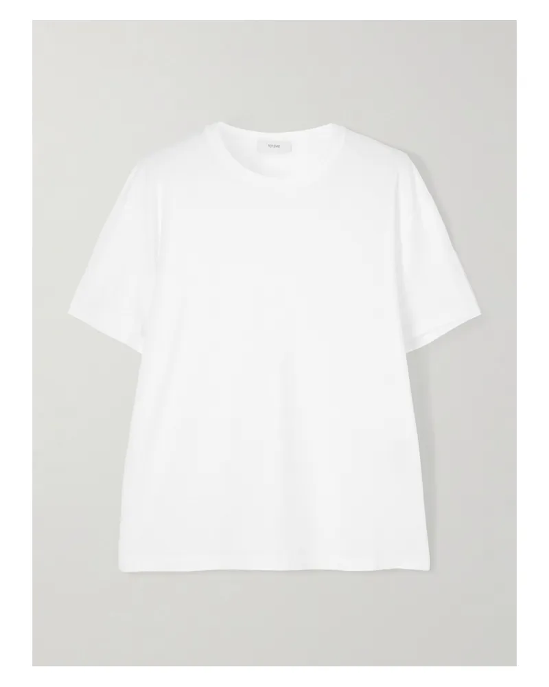 Totême Garderob Tencel™ Lyocell And Organic Cotton-blend Jersey T-shirt - White White