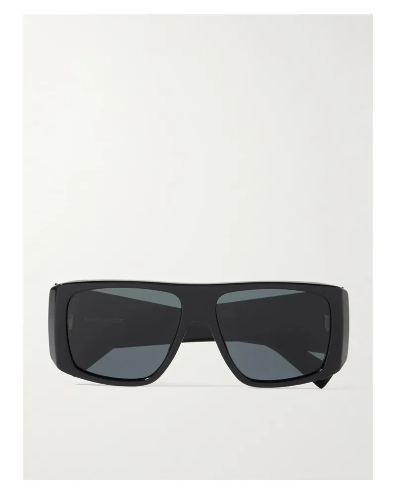 Saint Laurent Sonnenbrille Mit D-rahmen Aus Azetat - Schwarz Schwarz