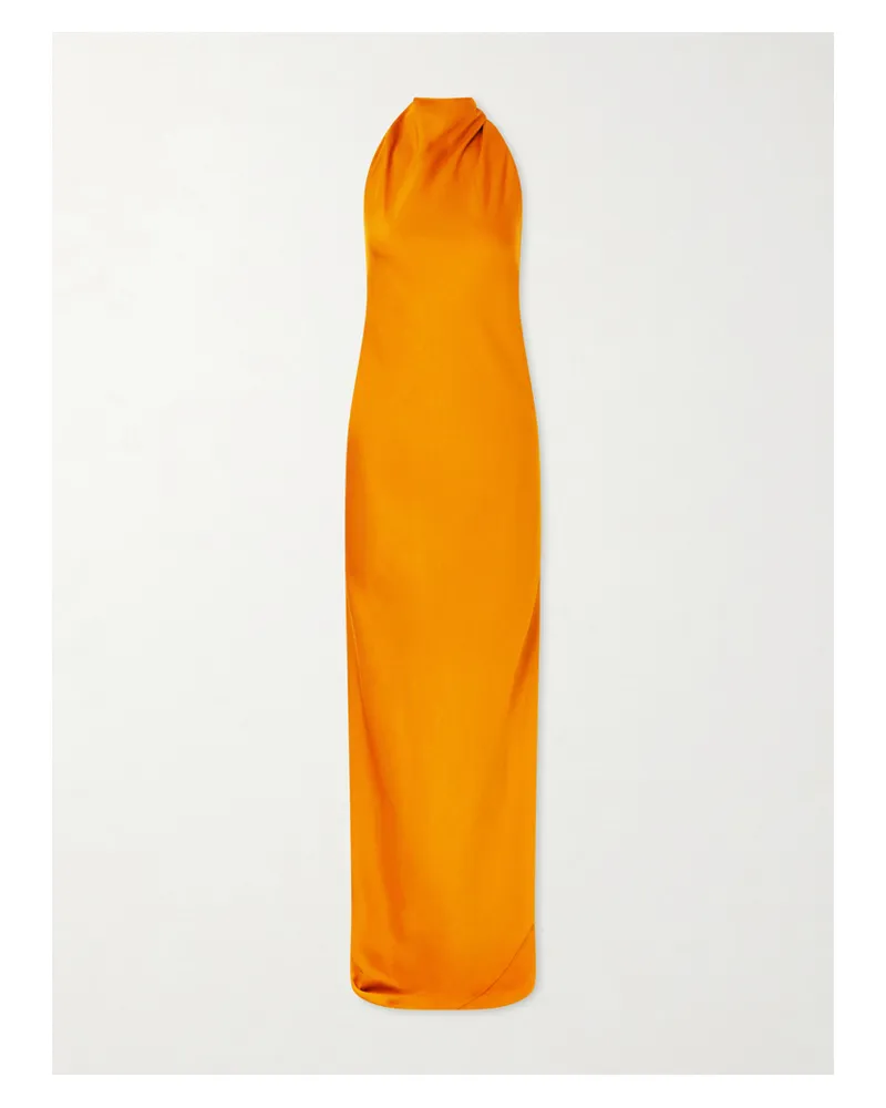 Brandon Maxwell Ophelia Satin Gown - Orange Orange