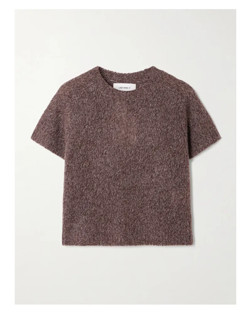 Lisa Yang Siona Cashmere And Silk-blend T-shirt - Brown Brown