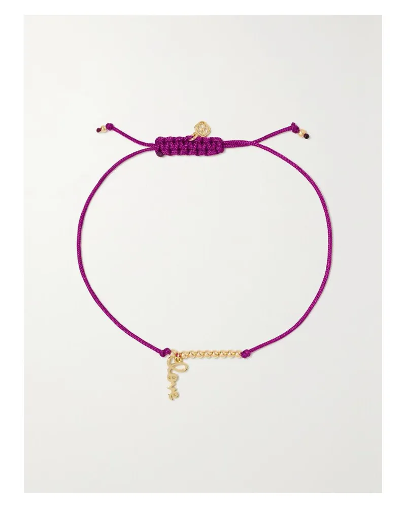Sydney Evan Pure Love Kordelarmband Mit Details Aus 14 Karat Gold - Lila Lila