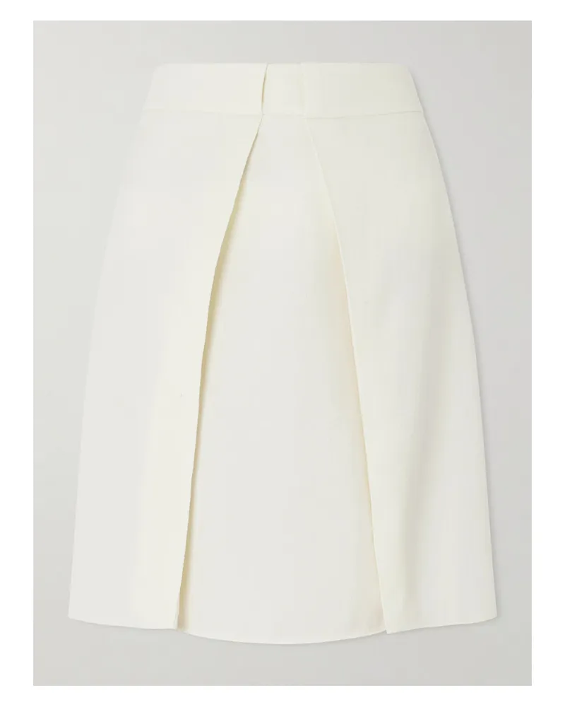 Marni Pleated Wool-crepe Skirt - Off-white Off-white