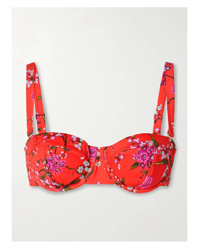 Erdem Bikini-oberteil mit Bügeln Und Blumenprint Rot