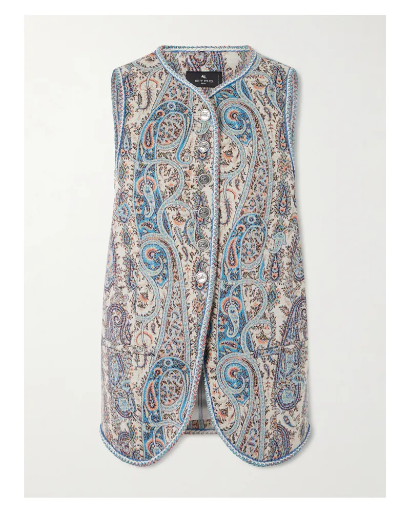 Etro Weste Aus Jacquard Aus Einer Baumwollmischung Mit Paisley-muster - Blau Blau