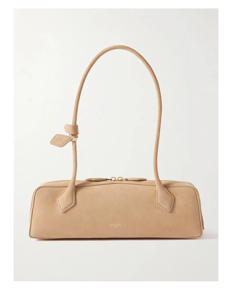 Alaïa Le Teckel Mittelgroße Schultertasche Aus Nubukleder - Neutral Neutral