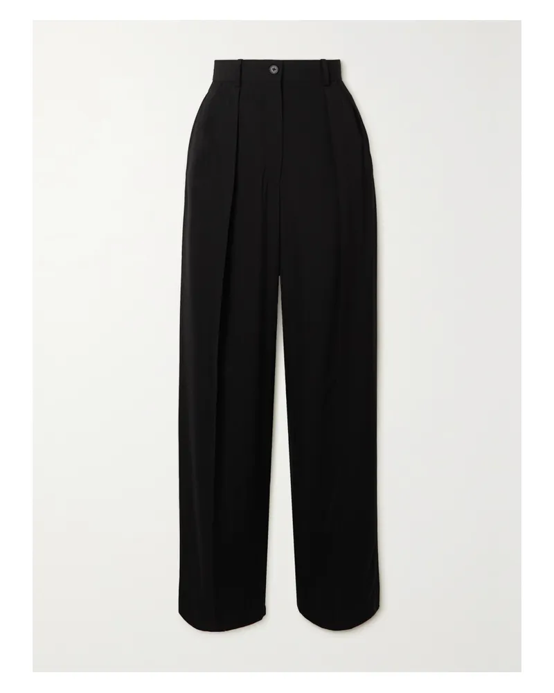 The Row Essentials Igor Crepe Straight-leg Pants - Black Black