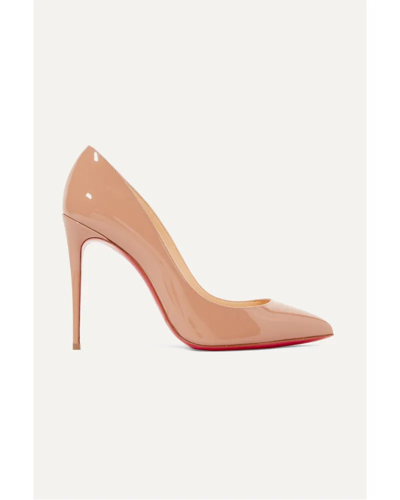 Christian Louboutin Pigalle Follies 100 Pumps aus Lackleder Neutral