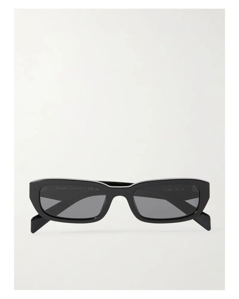 Prada Symbole Sonnenbrille Mit Eckigem Rahmen Aus Azetat - Schwarz Schwarz