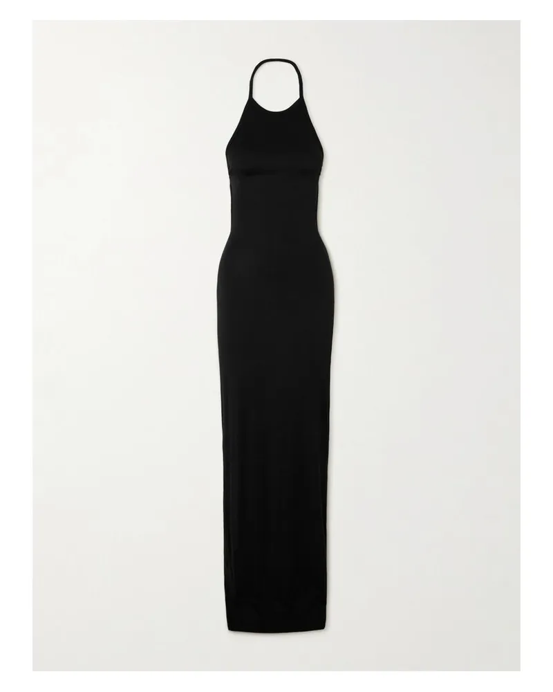 ÉTERNE Vivian Neckholder-maxikleid Aus Stretch-modal-jersey - Schwarz Schwarz