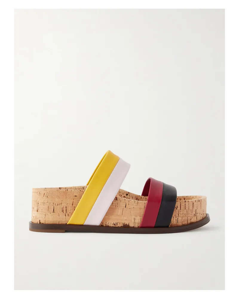 Gabriela Hearst Striker Leather Platform Sandals - Multi Multi