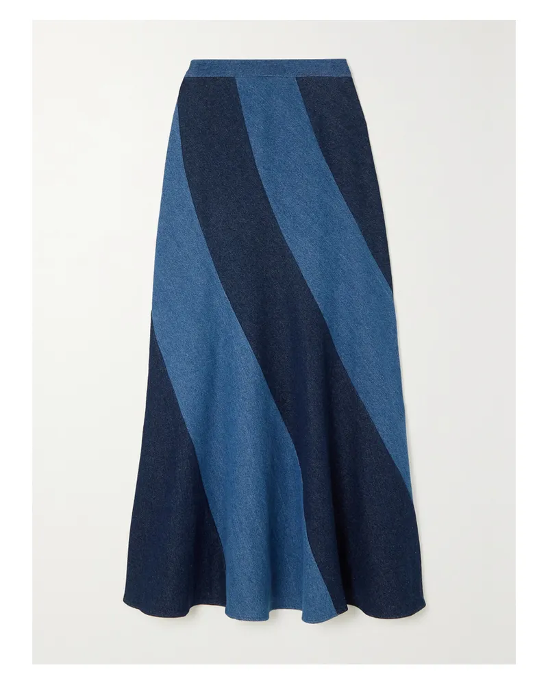 BATSHEVA Cera Maxi-jeansrock - Blau Blau