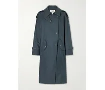 Long Bogie Cotton-blend Canvas Trench Coat - Blue