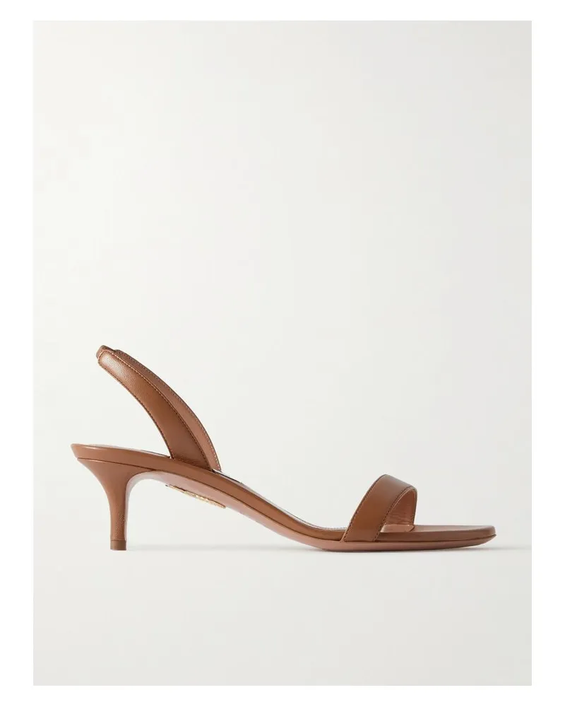 Aquazzura So Nude 50 Slingback-sandalen Aus Leder - Braun Braun
