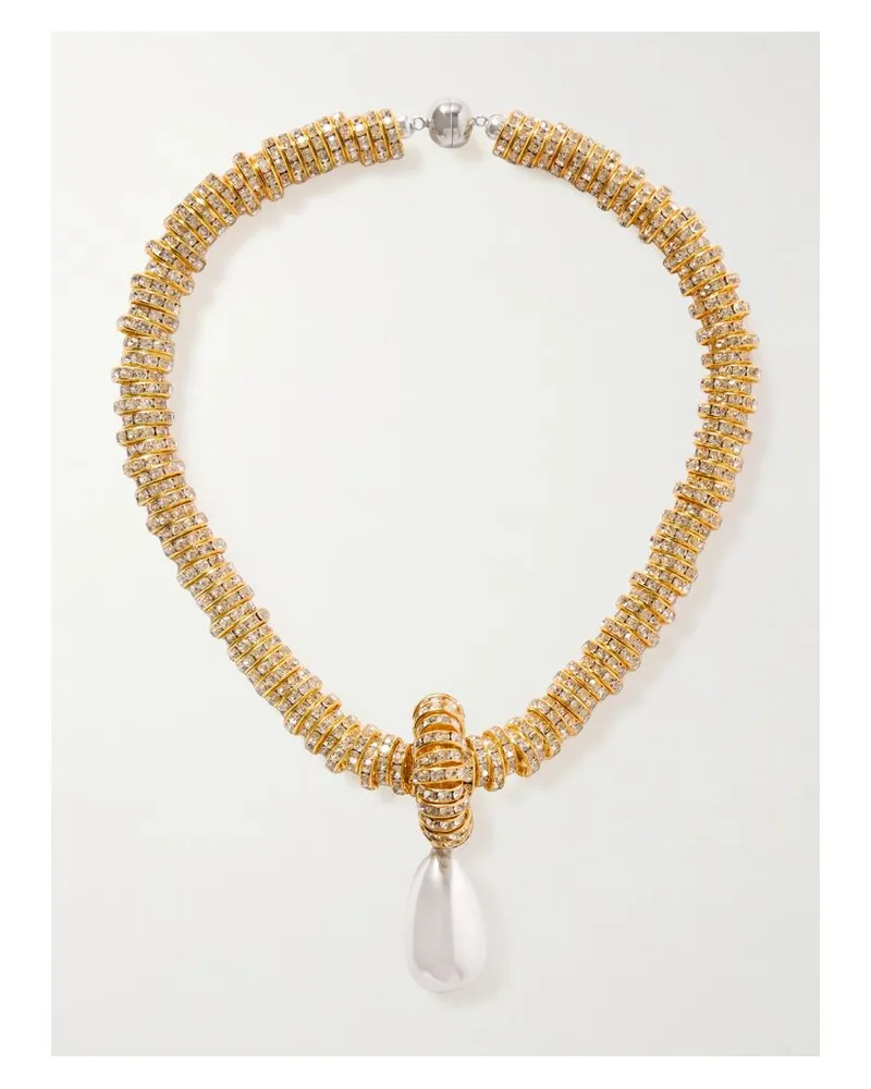 JULIETTA Goldfarbene Kette Mit Kunstperlen Und Swarovski®-kristallen Gold
