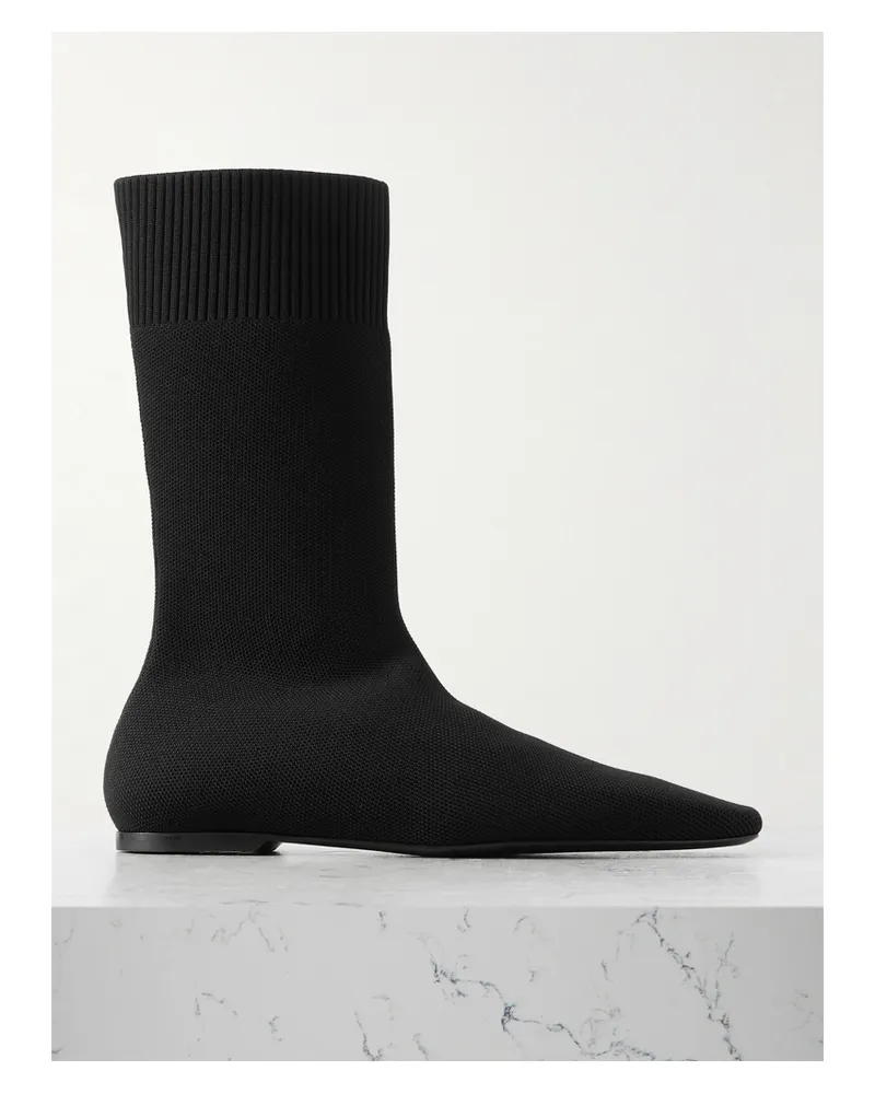 Totême Ankle Boots Aus Stretch-strick - Schwarz Schwarz