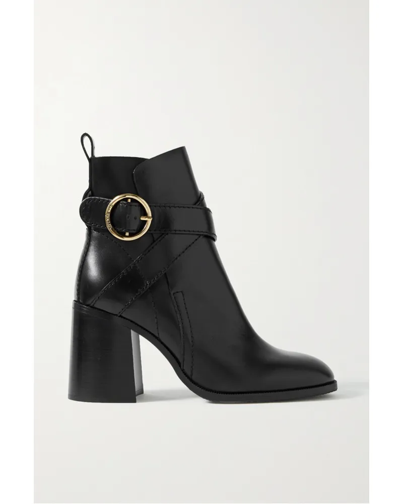 See by Chloé Lyna Ankle Boots aus Leder Schwarz