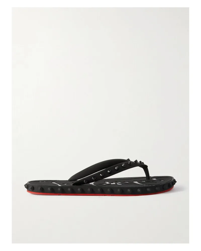 Christian Louboutin Super Loubi Zehensandalen Aus Gummi Mit Nieten - Schwarz Schwarz