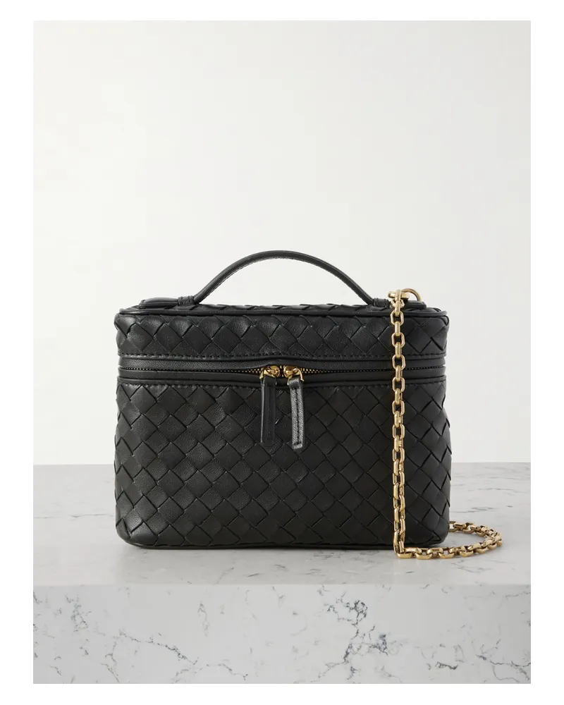 Bottega Veneta Bang Bang Vanity Small Intrecciato Leather Shoulder Bag - Black Black