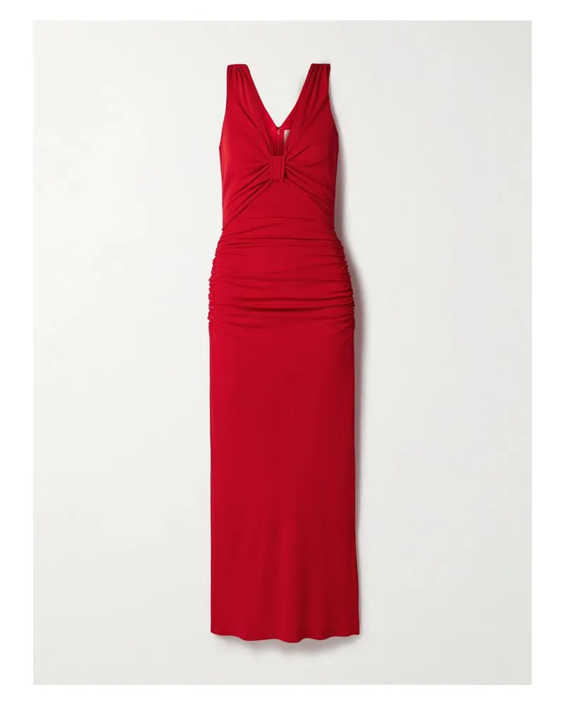 Carolina Herrera New York Maxikleid Aus Stretch-jersey Mit Raffungen - Rot Rot