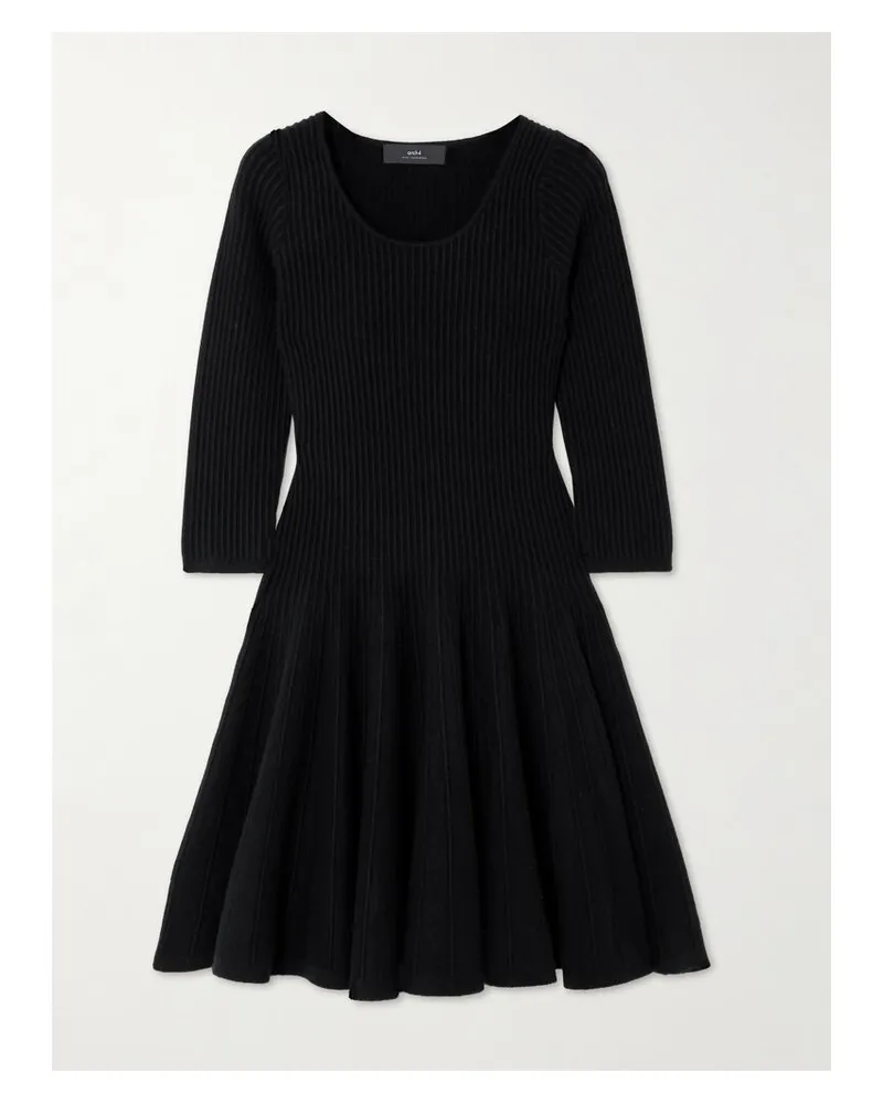 arch4 Bronte Minikleid Aus Geripptem Kaschmir - Schwarz Schwarz