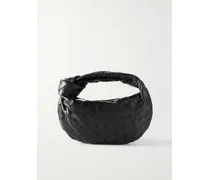 Jodie Mini Intrecciato Leather Tote - Black