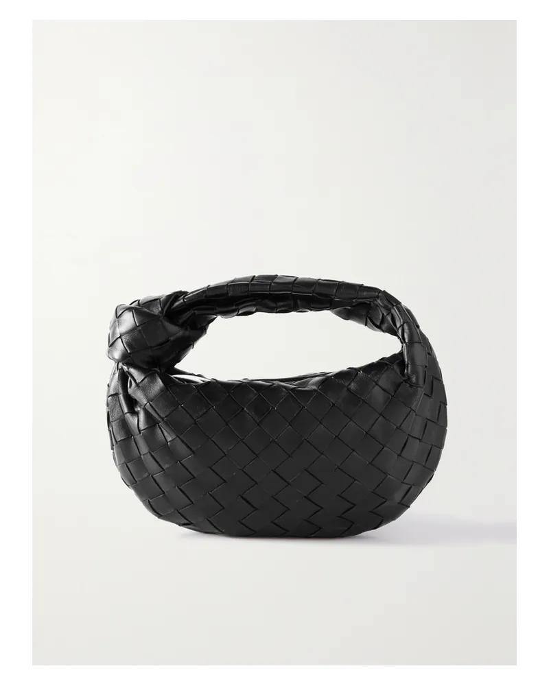 Bottega Veneta Jodie Mini Knotted Intrecciato Leather Tote - Black Black