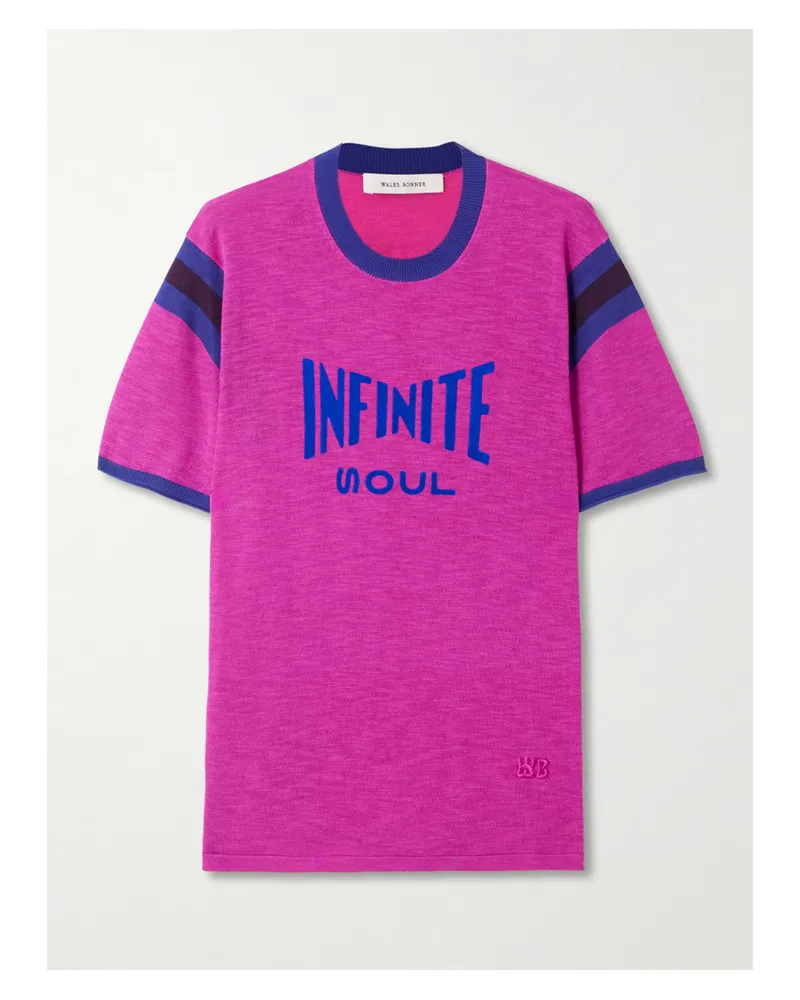 Wales Bonner Soul T-shirt Aus Einer Baumwollmischung Mit Flockprint - Pink Pink