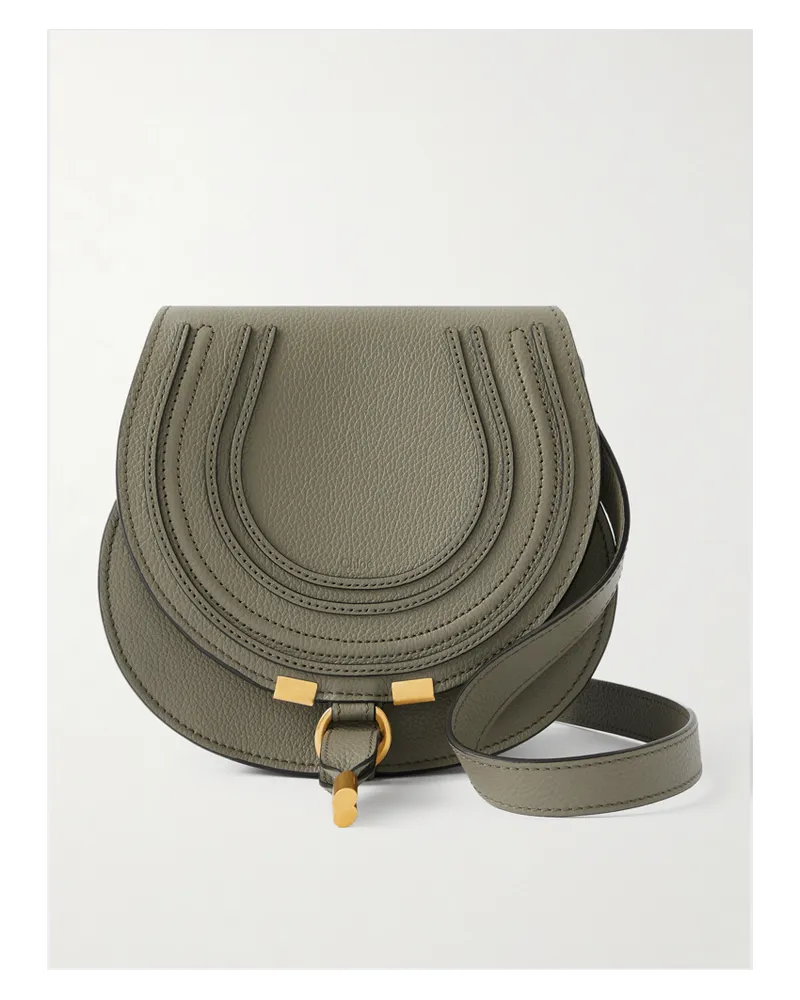 Chloé Marcie Mini Textured-leather Shoulder Bag - Green Green
