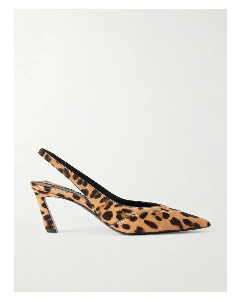 Givenchy Leopard-print Calf-hair Slingback Pumps - Animal print Animal