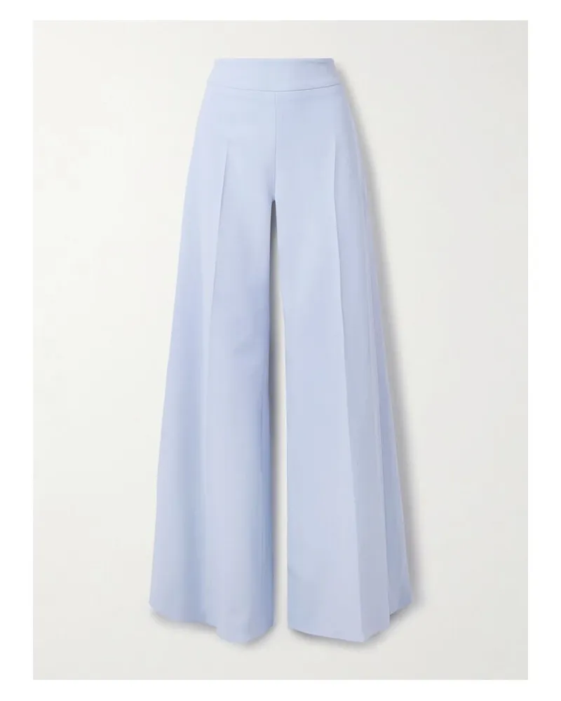 Carolina Herrera New York Hose Mit Weitem Bein Aus Crêpe Aus Einer Wollmischung - Blau Blau