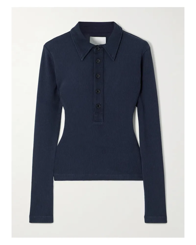 Citizens of humanity Oberteil Aus Geripptem Jersey Mit Polokragen - Blau Blau