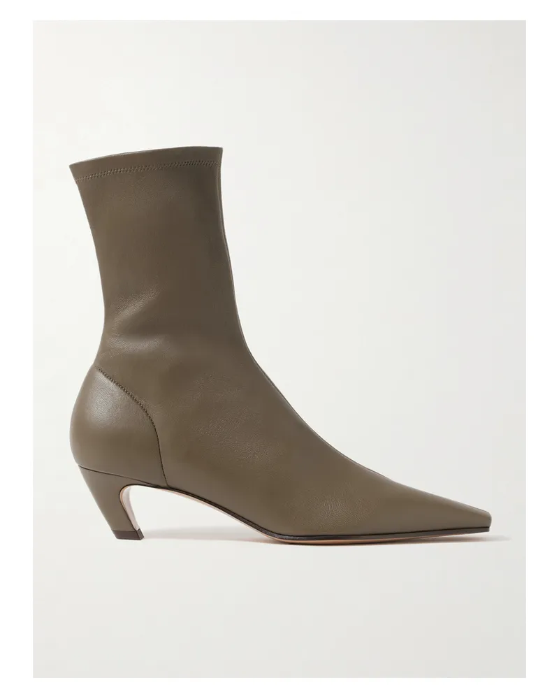 KHAITE Arizona Leather Ankle Boots - Green Green