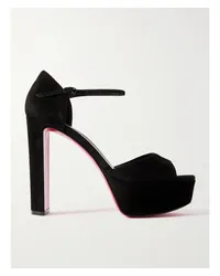 Christian Louboutin Sandaloo Sandalen aus Velours Schwarz