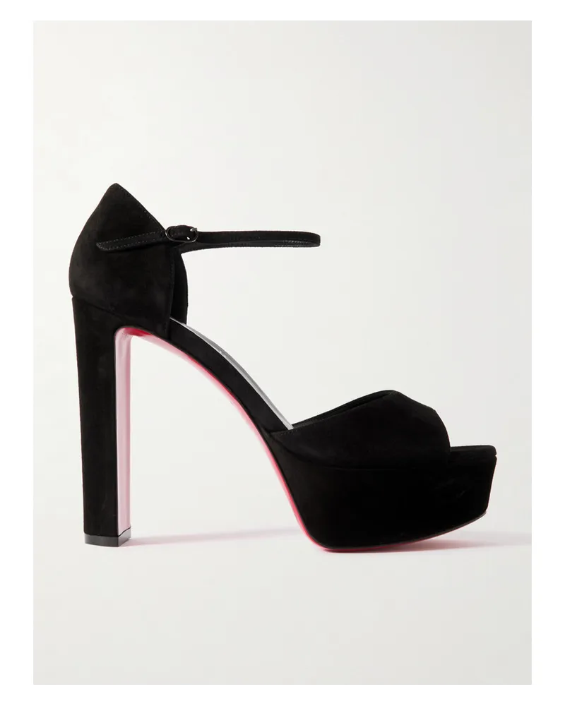 Christian Louboutin Sandaloo Sandalen aus Velours Schwarz