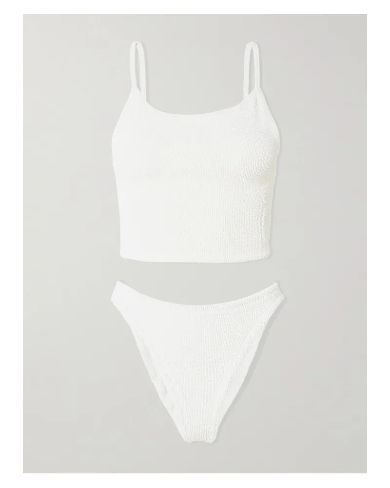 Hunza G Bikini Aus Seersucker - Weiß Weiß