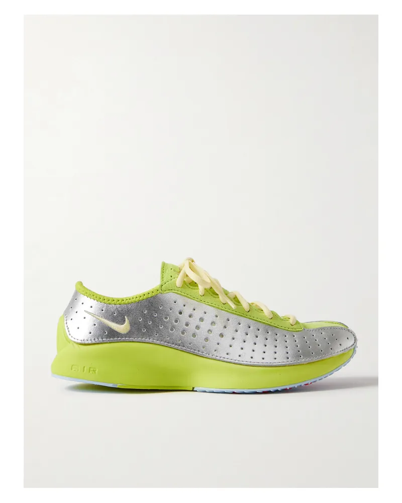 Nike Air Superfly Sneakers Aus Veloursleder Und Perforiertem Metallic-leder - Gelb Gelb