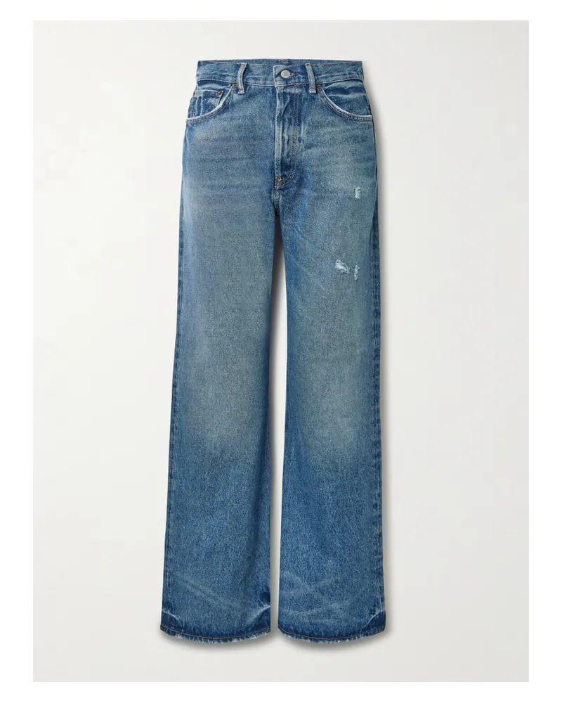 Acne Studios 2021 Hoch Sitzende Jeans Mit Weitem Bein Aus Bio-denim - Blau Blau