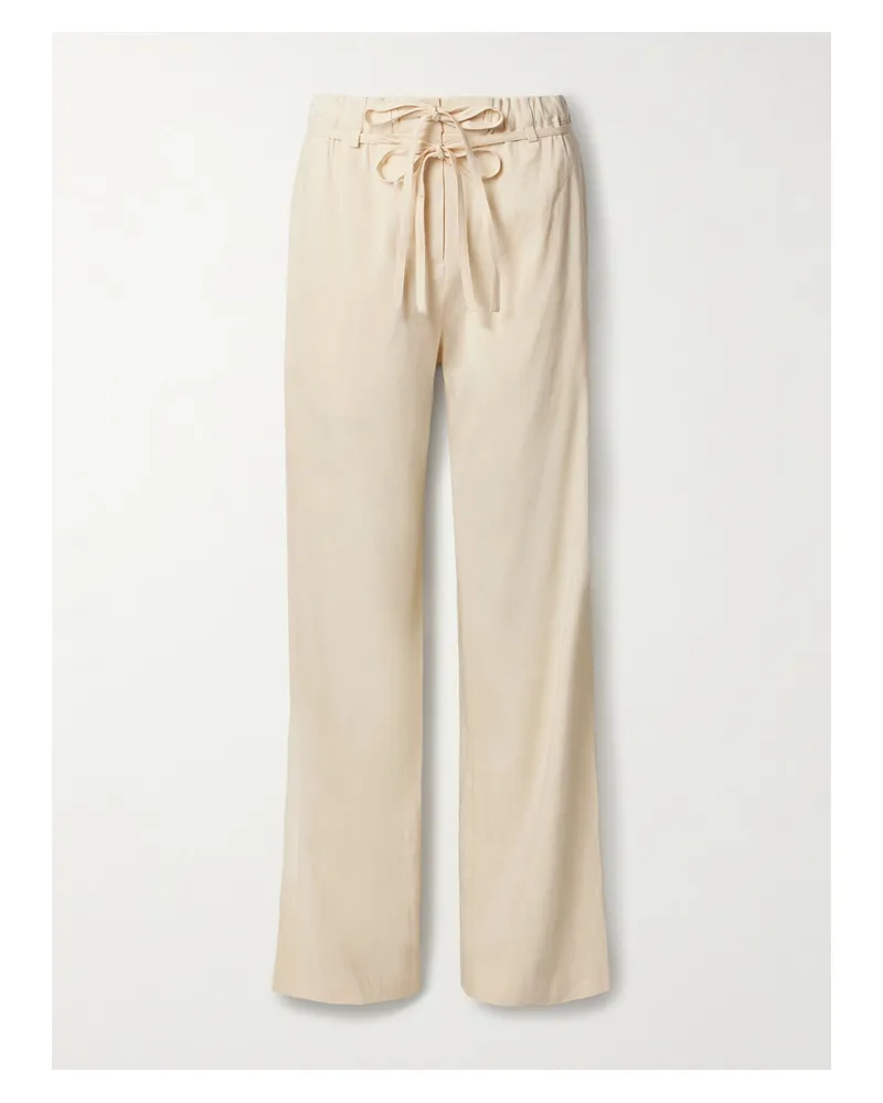 Proenza Schouler Magnus Hose Mit Weitem Bein Aus Einer Leinenmischung Mit Bindegürtel - Neutral Neutral