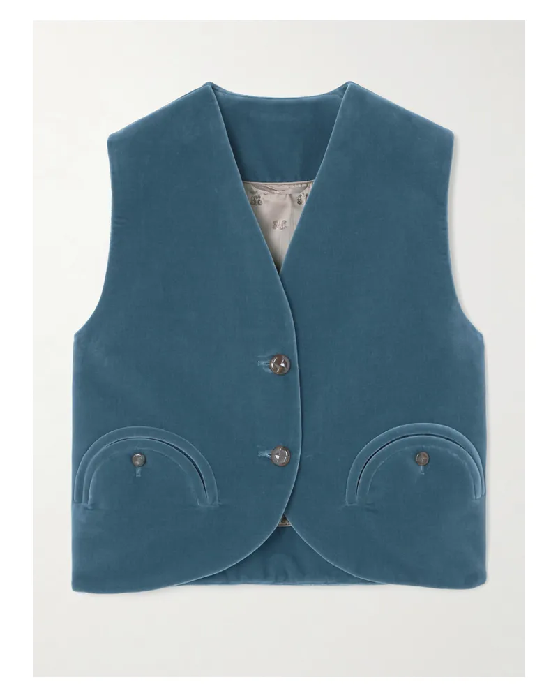 Blazé Milano Jealousy Gliss Cotton-velvet Vest - Gray Gray