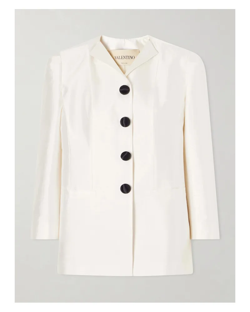 Valentino Garavani Silk-shantung Blazer - White White