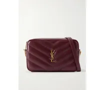 Loulou Quilted Textured-leather Shoulder Bag - Burgundy