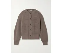 Cardigan Aus Pointelle-strick Mit Pailletten - Braun