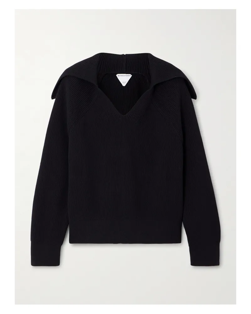 Bottega Veneta Ribbed Cotton-blend Sweater - Black Black