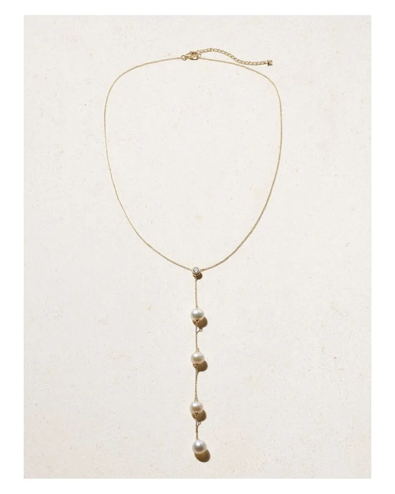 MATEO Drizzle Kette Aus 14 karat Gold Mit Diamant Und Perlen Gold