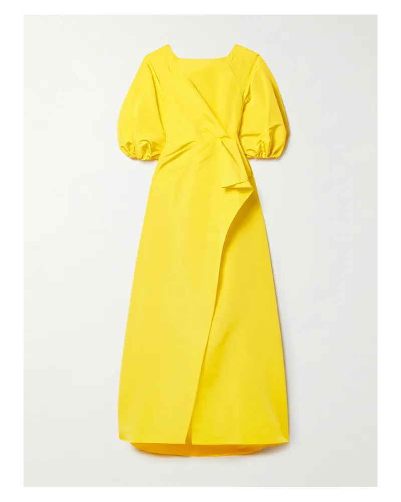 Carolina Herrera New York Robe Aus Seiden-faille Mit Wickeleffekt - Gelb Gelb