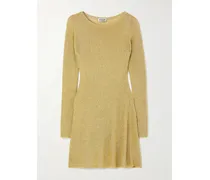 Nikitta Metallic Knitted Mini Dress - Gold