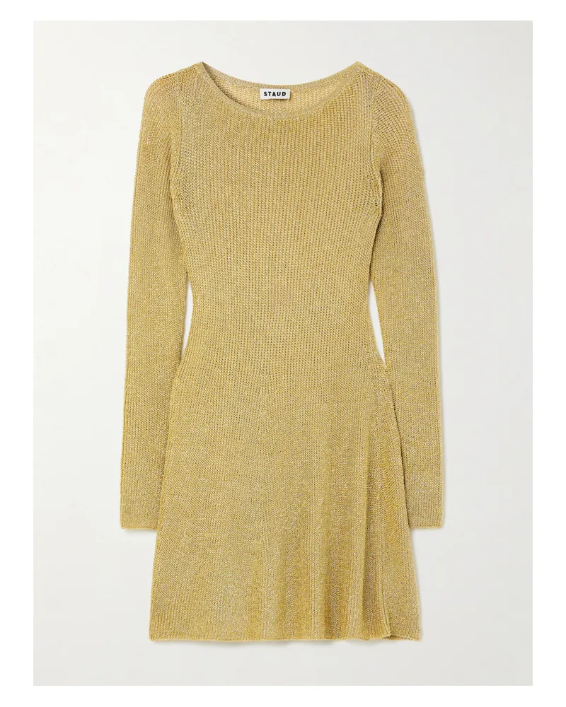 STAUD Nikitta Minikleid Aus Metallic-strick - Gold Gold